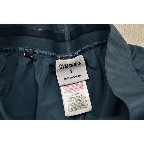 Gymshark Shorts Women's Blue Running Logo Woven Gym Size S Athletic Polyester - Picture 6 of 8